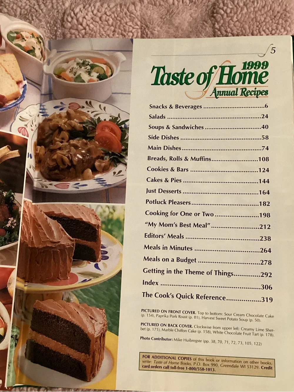 Taste of Home Annual Recipes 1999 Cookbook Vintage Hardback